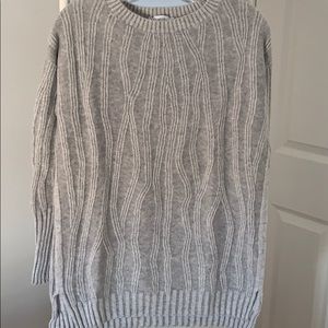 Vince gray/white ribbed cashmere & wool sweater